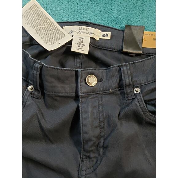 LOGG Jeans Sz 12 Womens Blue Stretch Pants Mid Rise Ladies Slim Straight NWT - Picture 7 of 15